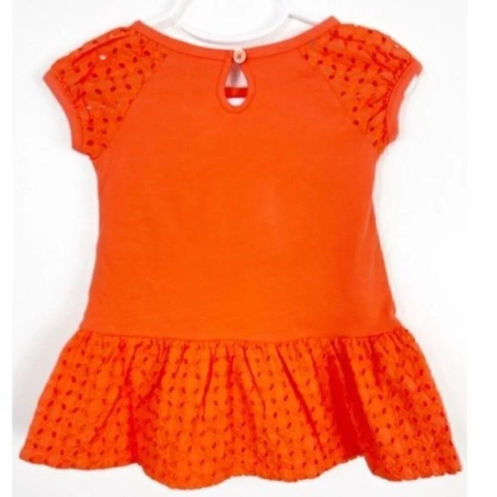 GYMBOREE tangerine Dress cap sleeve key hole back matching underwear 6-12 months